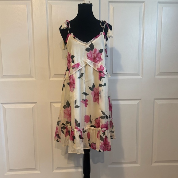 Patrons of Peace Pink and Cream Floral Dress - Picture 1 of 3